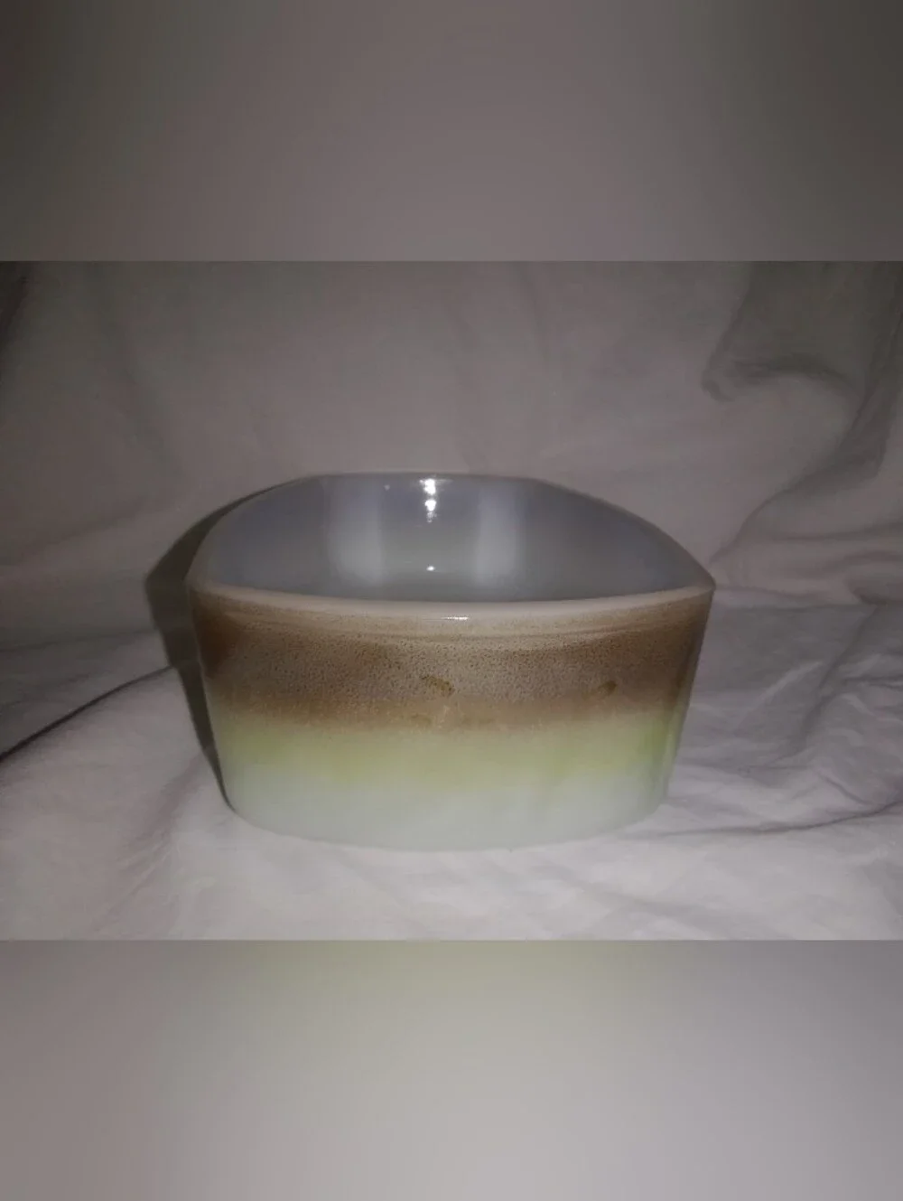 Vintage Federal Glass Mesa Moss Bread Loaf Pan 9 3/4